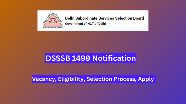 DSSSB 1499 Notification 2024