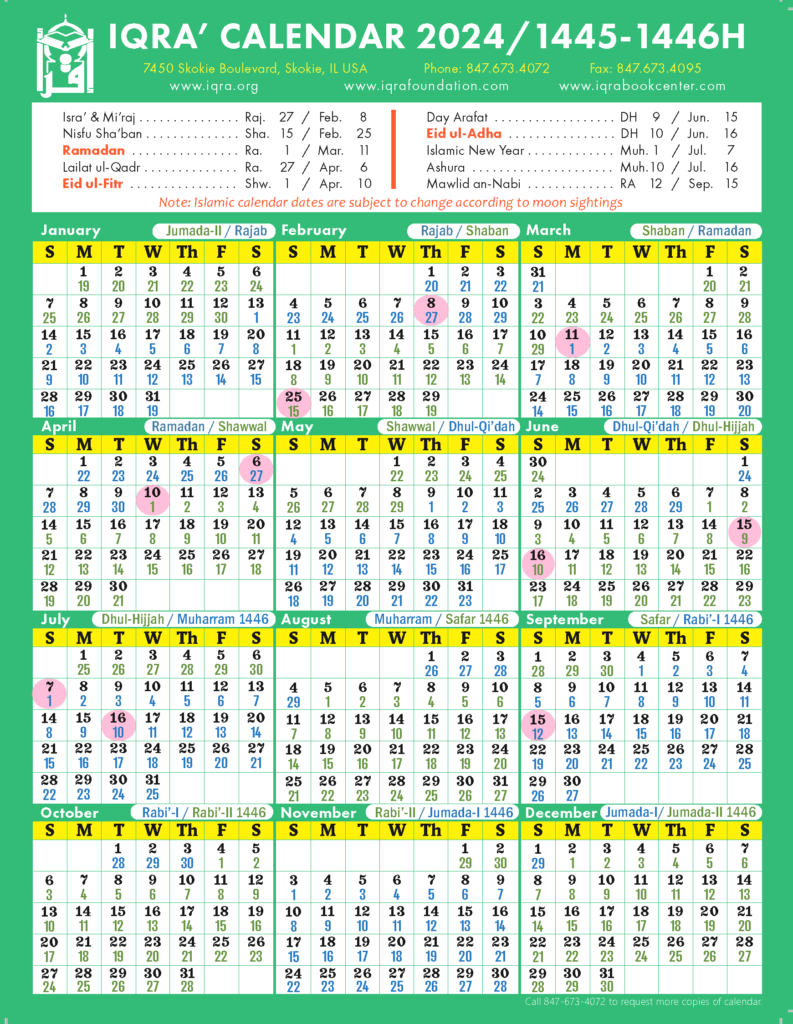 Ramadan 2024 Calendar