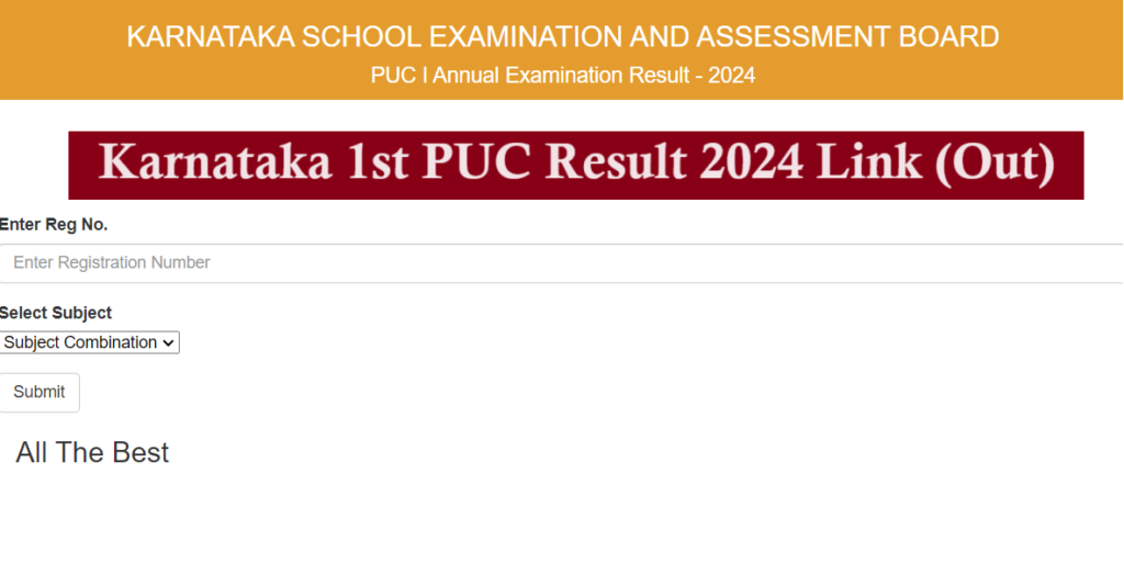 Karnataka 1st PUC Results 2024 
