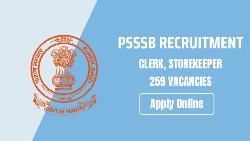PSSSB Clerk Recruitment 2024