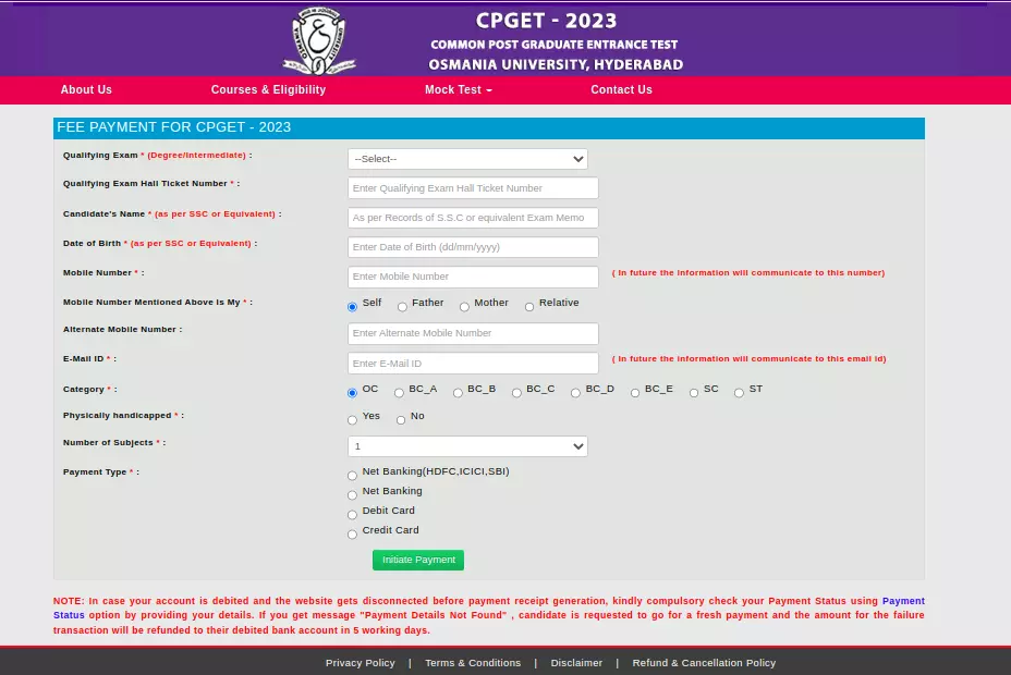 TS CPGET 2024 Notification