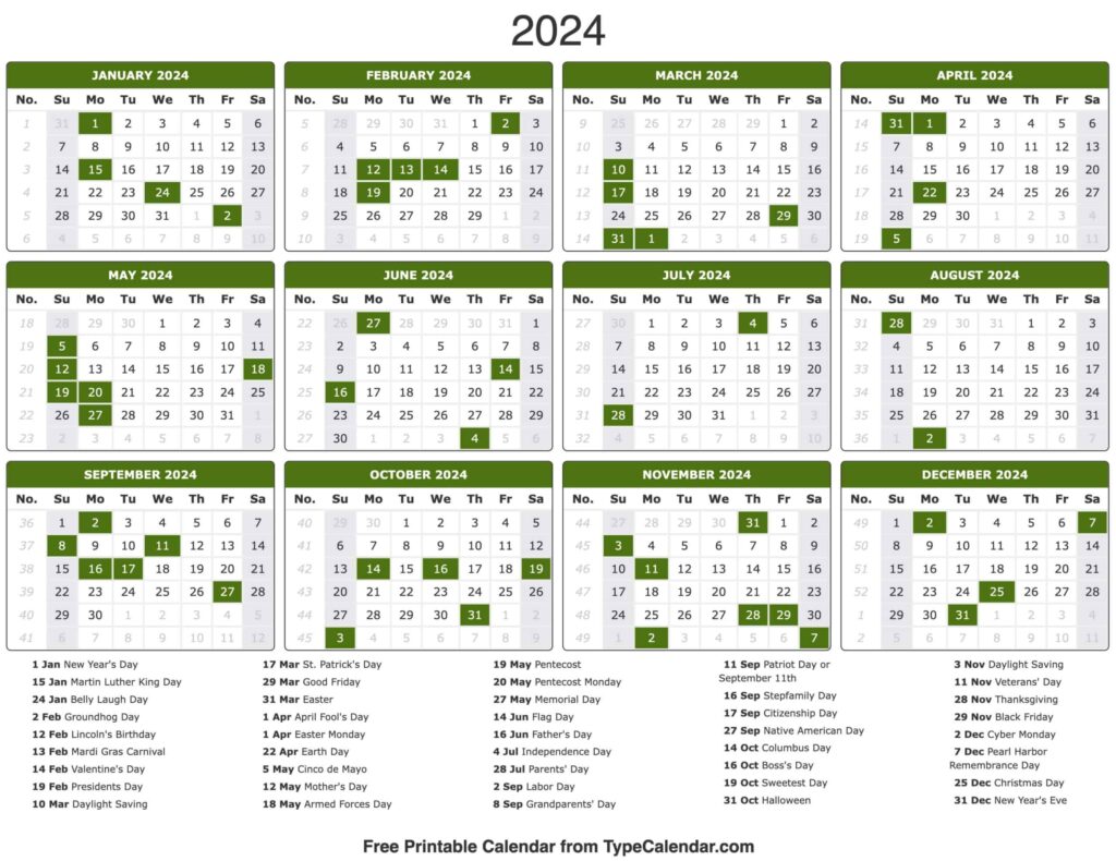 2024-Calendar-Holidays